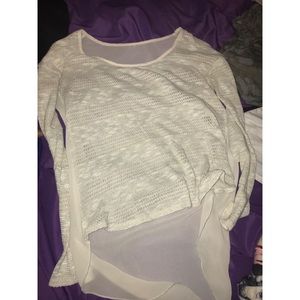 white long sleeve mesh shirt